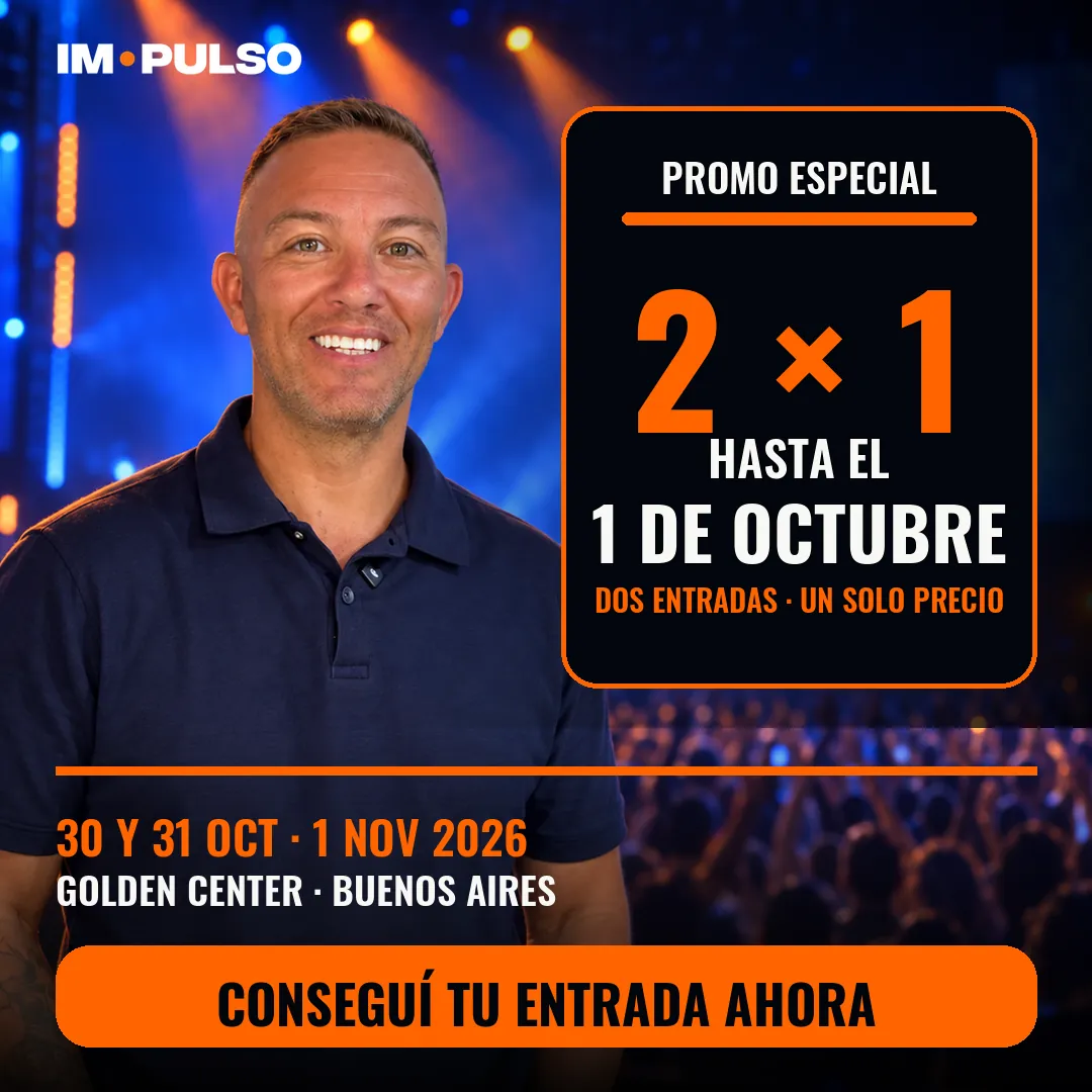 IMPULSO 2x1 hasta el 1 de octubre: dos entradas, un solo precio. Golden Center, Buenos Aires, 30 y 31 de octubre y 1 de noviembre de 2026.